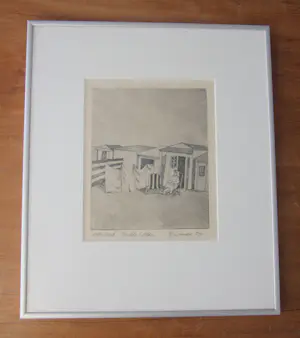 AcheterJeroen Henneman - Jeroen Henneman (1932–2025) – Knokke A'dam, 2005 Handgesigneerde ets – Eigen druk – Ingelijst? Enchérissez de 100!