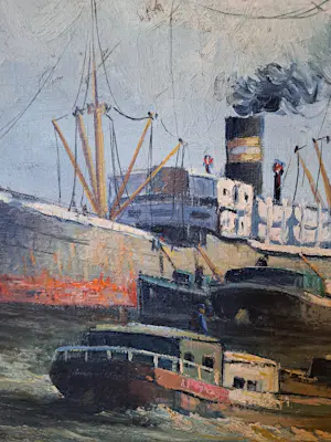 Siem Schaeffer - Schilderij Rotterdamse haven kaufen? Bieten Sie von 100!