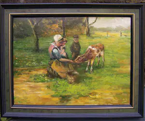 Onbekend - Moeder en kinderen met kalfje. kopen? Bied vanaf 10!