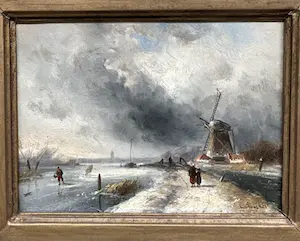 Charles Leickert - Molen in winterlandschap kopen? Bied vanaf 1300!