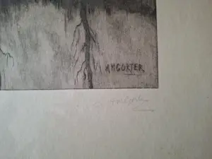 Arnold Marc Gorter - Ets in houten lijst kopen? Bied vanaf 30!