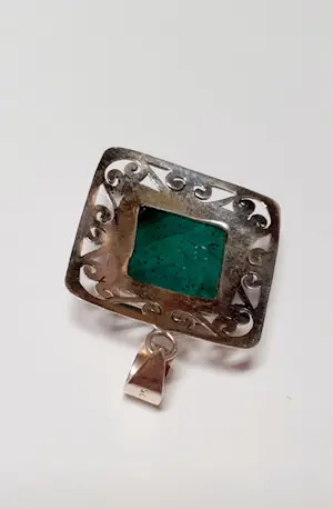 Nieuwe zilveren hanger met malachiet kopen? Bied vanaf 35!