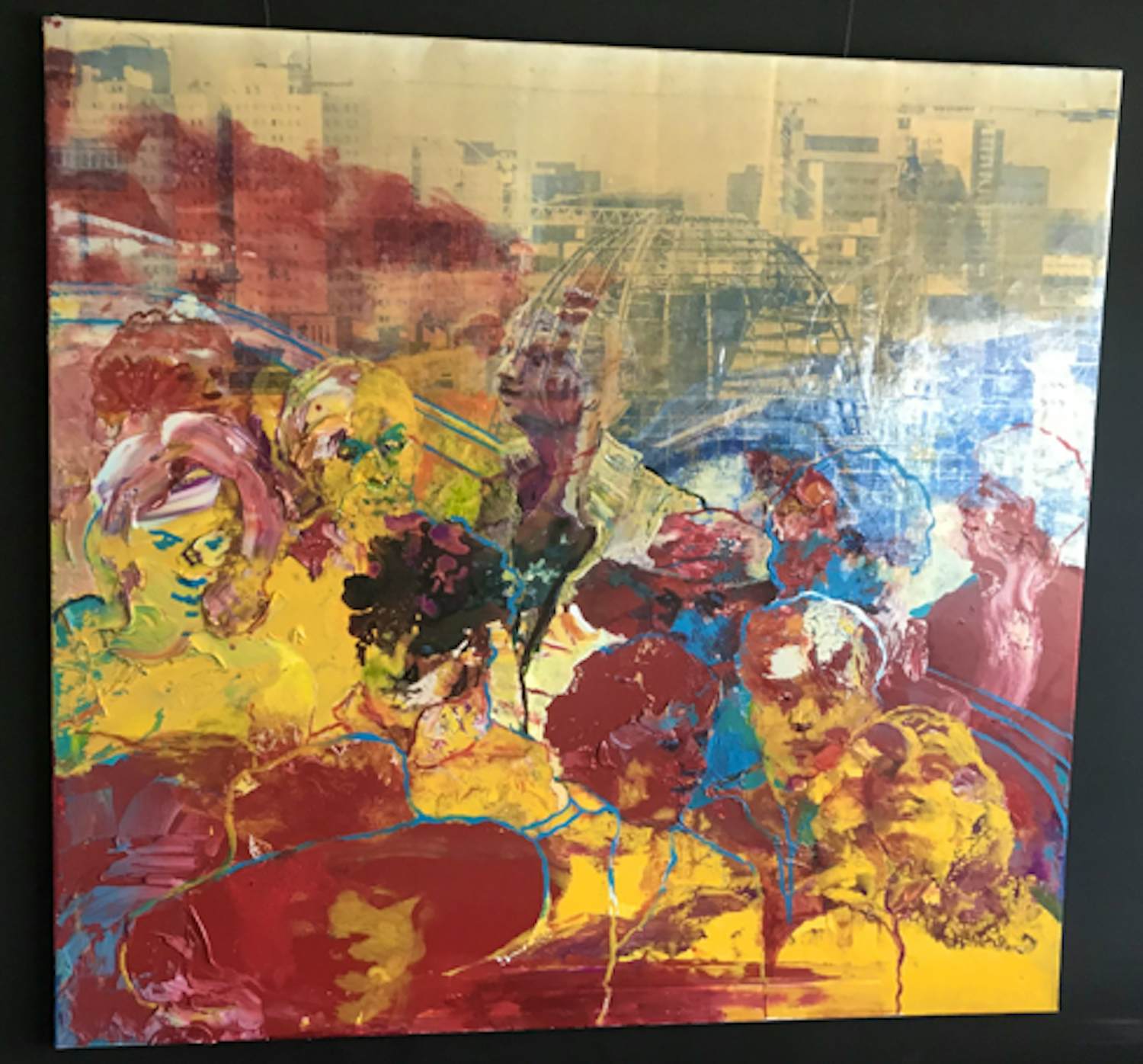 Buy Onbekend - Kleurrijk kunstwerk met diverse technieken? Bid from 100!