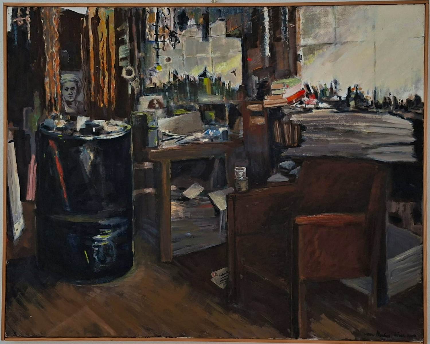 Dirck Nab - Het atelier van Norbert ('De lege stoel van Norbert') kopen? Bied vanaf 350!