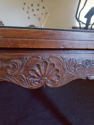Onbekend - Antieke tafel met stoelen, nieuwe bekleding kopen? Bied vanaf 50!