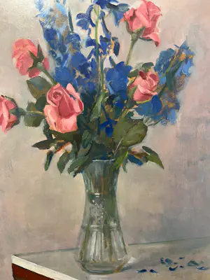 Onbekend - gesigneerd LS, stilleven met vaas met bloemen kopen? Bied vanaf 60!