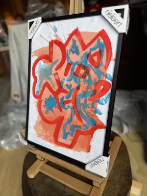 Peter Klashorst - Dynamic Red and Blue Abstract kopen? Bied vanaf 100!