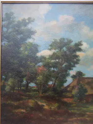 Onbekend - Landschap met Boerderij I(gesigneerd met monogram) kopen? Bied vanaf 125!