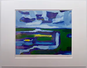 Gerrit Benner - handgesigneerde kleurenzeefdruk | 'Landschap' | ca.1981 kopen? Bied vanaf 3000!