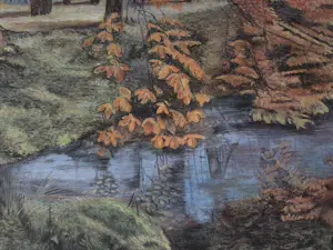 Onbekend - Bosgezicht met vijver. OPHALEN. kopen? Bied vanaf 20!