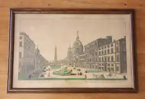 Buy Onbekend - Antique 18th-Century Vue d’Optique of Piazza Navona, Rome? Bid from 40!