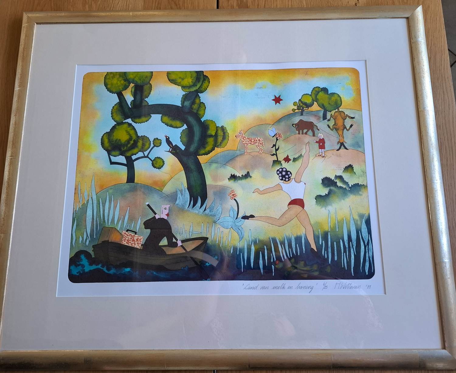 Buy Hollie Witteveen - Land van melk en honing ingelijst schilderij prachtige staat? Bid from 50!