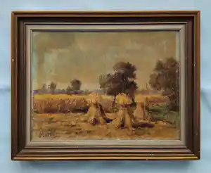 Clemens Wolters - Landschap met hooibergen verkauft für € 50!
