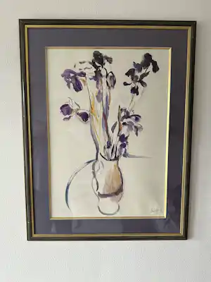 Bernard Bistes - Bloemen aquarel verkauft für € 50!