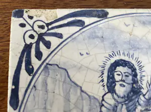 Onbekend - Set van 11 blauw witte handbeschilderde wandtegels met Bijbelse voorstelling kopen? Bied vanaf 50!