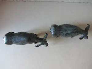 Brons (Onbekend) - 2 bronzen Aziatische karbouwen kopen? Bied vanaf 20!