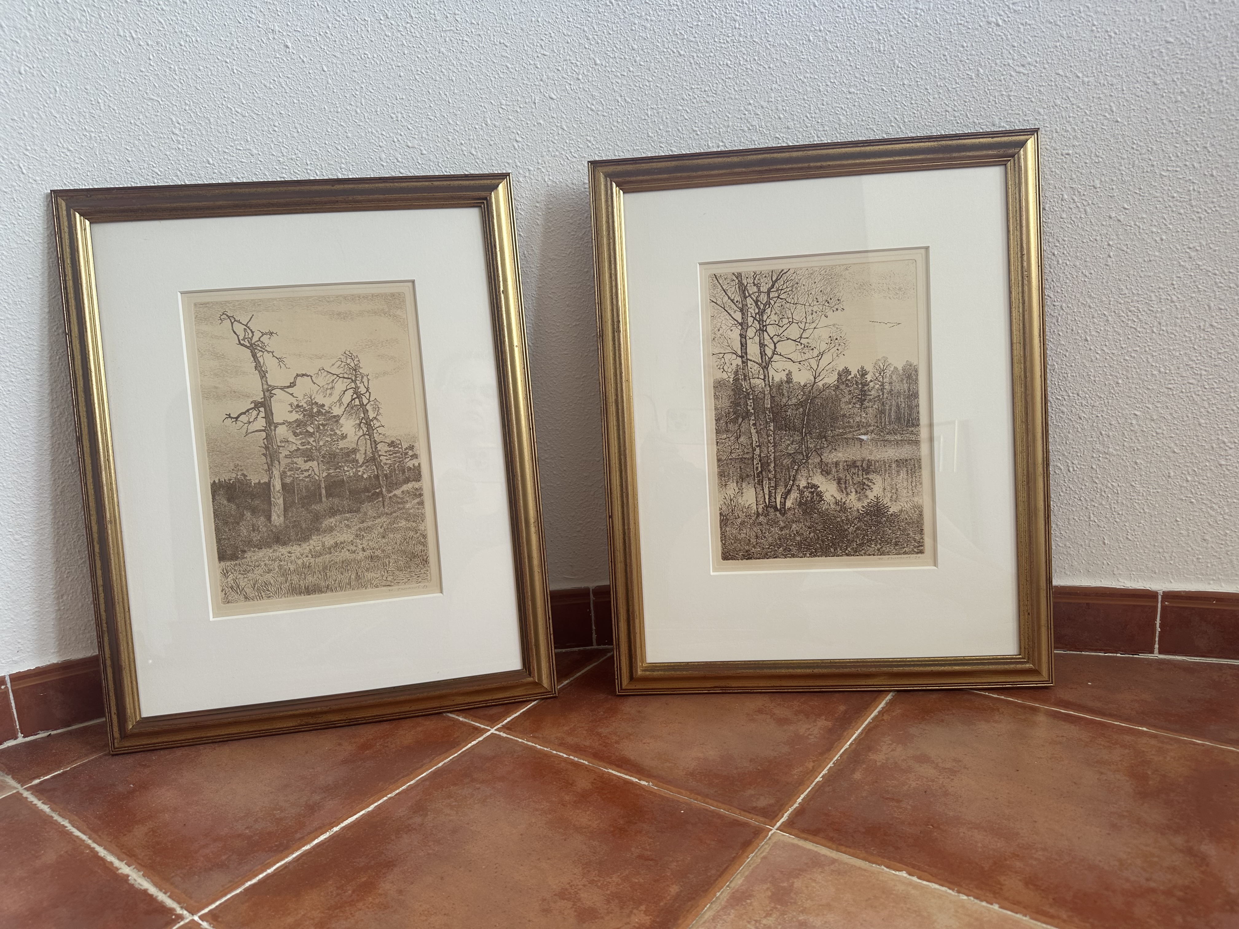 Buy Onbekend - Set van twee etsen: Noord-Europees landschap? Bid from 60!