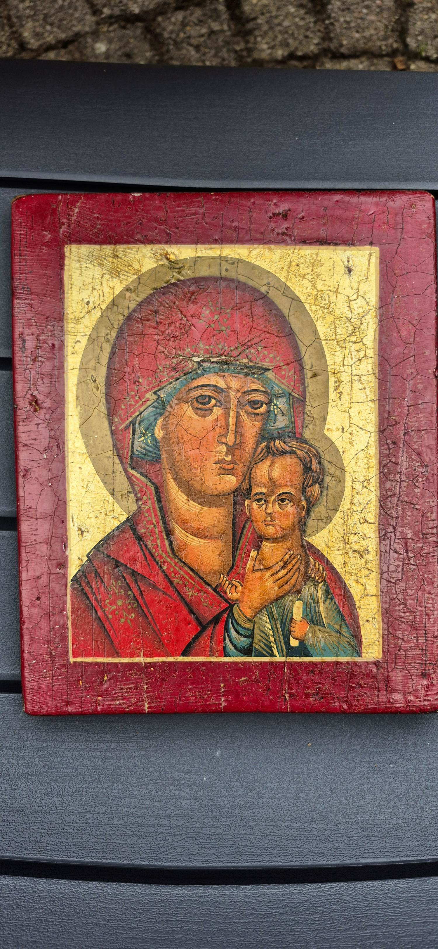 Onbekend - Paneel met Maagd Maria en kindje Jezus kopen? Bied vanaf 20!