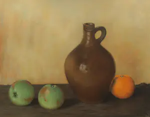 Onbekend - 2x Ingelijste pasteltekening , Duinlandschap + Stilleven - gesigneerd kopen? Bied vanaf 10!