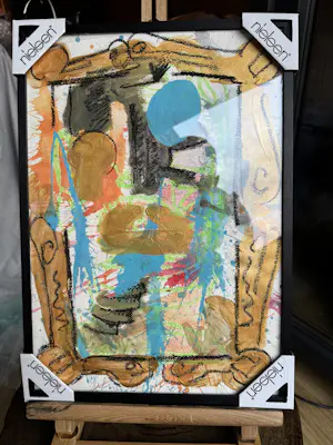 Peter Klashorst - Abstract Figure with Golden Frame kaufen? Bieten Sie von 100!