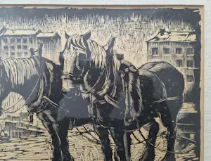 Onbekend - Paarden aan de kade. Monogram. kopen? Bied vanaf 20!