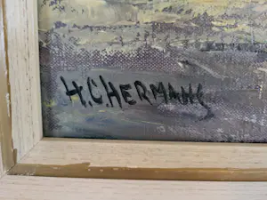 Onbekend - H.C.Hermans Doorkijk met poort ezel en persoon kopen? Bied vanaf 20!