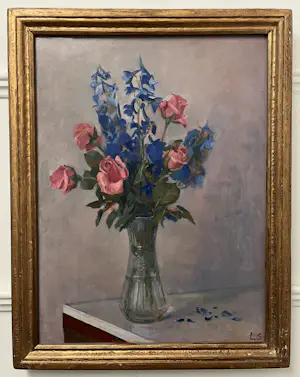 Onbekend - gesigneerd LS, stilleven met vaas met bloemen kaufen? Bieten Sie von 60!