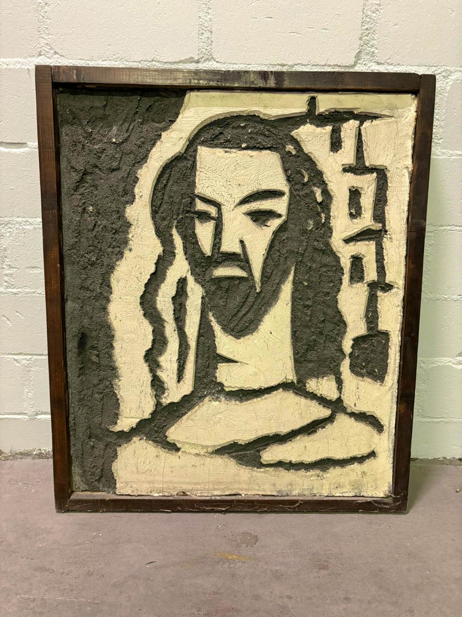 Jan Gierveld - Jezus Christus reliëf in beton en gips kopen? Bied vanaf 120!