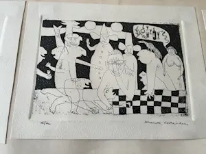 Frank Lodeizen - 9 etsen door kunstenaar zelf in een lijst gezet kopen? Bied vanaf 200!