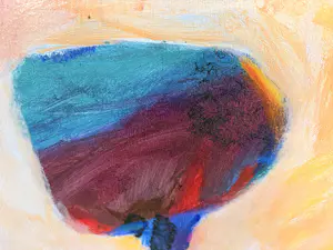 Erica Stulp - Expressionistisch prachtig en kleurrijk landschaps schilderij kopen? Bied vanaf 300!