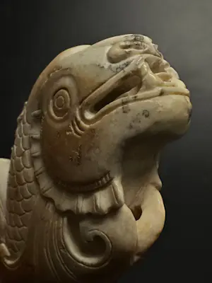 Onbekend - Gesneden jade vissculptuur Chinees gesneden jadesculptuur kopen? Bied vanaf 20!