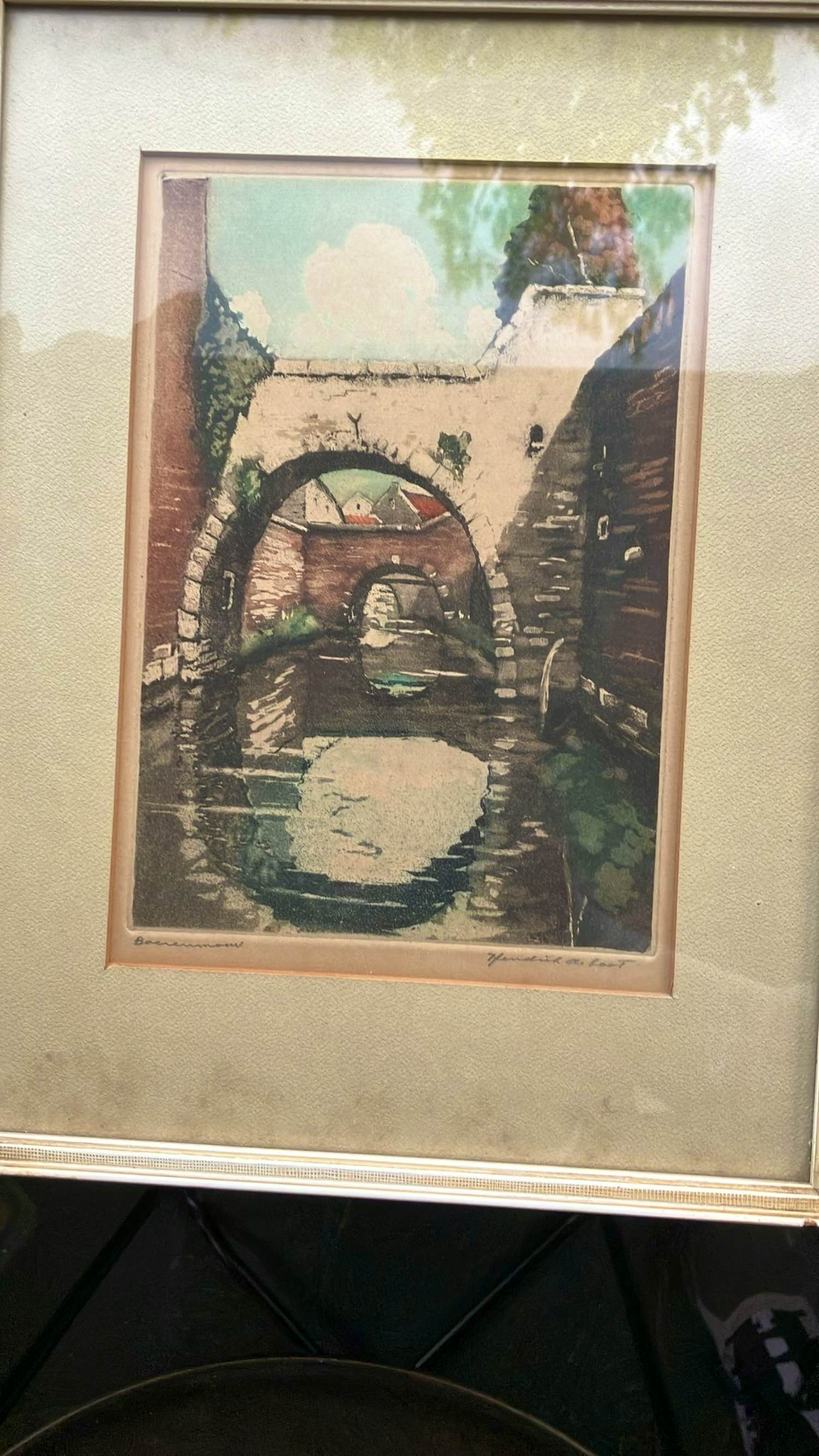 Buy Hendrik de Laat - Zicht op bruggetjes en water in de stad.? Bid from 50!