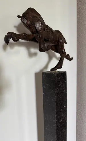 Mohana van den Kroonenberg - BALANS PAARD op graniet sokkel hoogte 110 cm zwaar kopen? Bied vanaf 700!