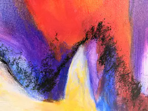 Erica Stulp - Expressionistisch prachtig en kleurrijk landschaps schilderij kopen? Bied vanaf 300!