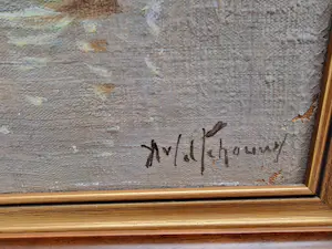 Adrianus van der Schouw - Aangemeerde schepen in de winter kopen? Bied vanaf 250!