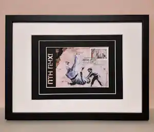 Banksy - FCK PTN! Banksy ingelijst - Complete set verkauft für € 140!