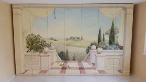AcheterCsilla Kudor - Blick von der Terrasse eines Palazzo in toskanische Landschaft? Enchérissez de 3000!
