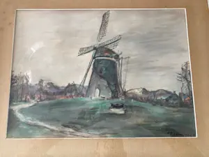 Erwin Johannes Bowien - Molen in landschap kopen? Bied vanaf 150!
