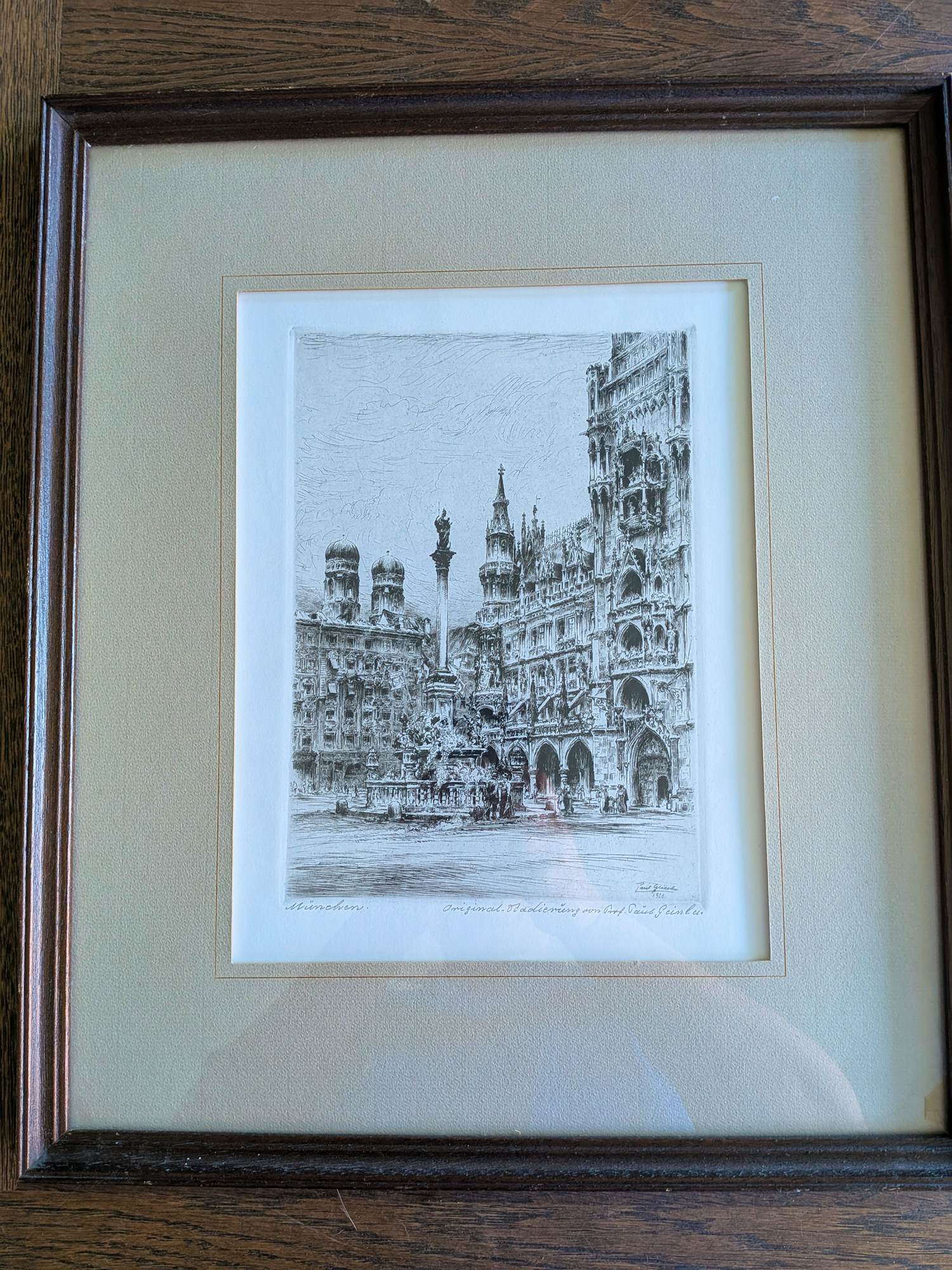 Paul Geissler - Prof. Paul Geissler (1881-1965) – "München" – Handgesigneerde Ets kopen? Bied vanaf 50!