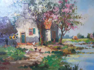 Jan Simon Knikker (sr.) - Landschap met bloesembomen. kopen? Bied vanaf 100!