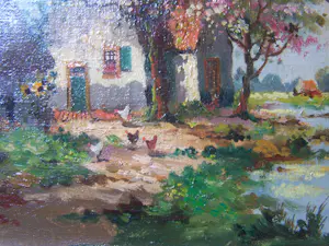 Jan Simon Knikker (sr.) - Landschap met bloesembomen. kopen? Bied vanaf 100!