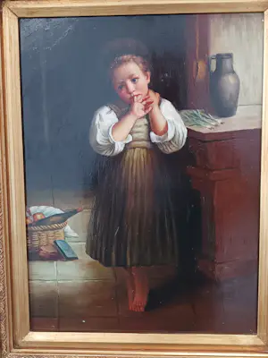 Onbekend - J. Weiss — “Keukengezicht” Olieverf op paneel, linksonder gesigneerd “J. Weiss” kopen? Bied vanaf 80!