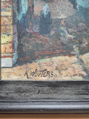 Buy Karel Wouters - Stadsgezicht met poortdoorgang? Bid from 100!
