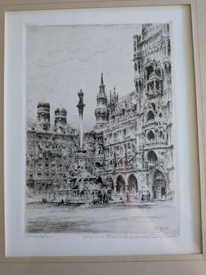 Paul Geissler - Prof. Paul Geissler (1881-1965) – "München" – Handgesigneerde Ets kopen? Bied vanaf 50!