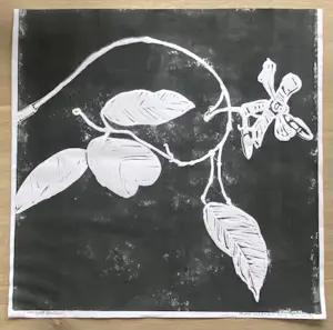 Andrea Veldman - Sinaasappelbloesem - Linosnede kopen? Bied vanaf 40!