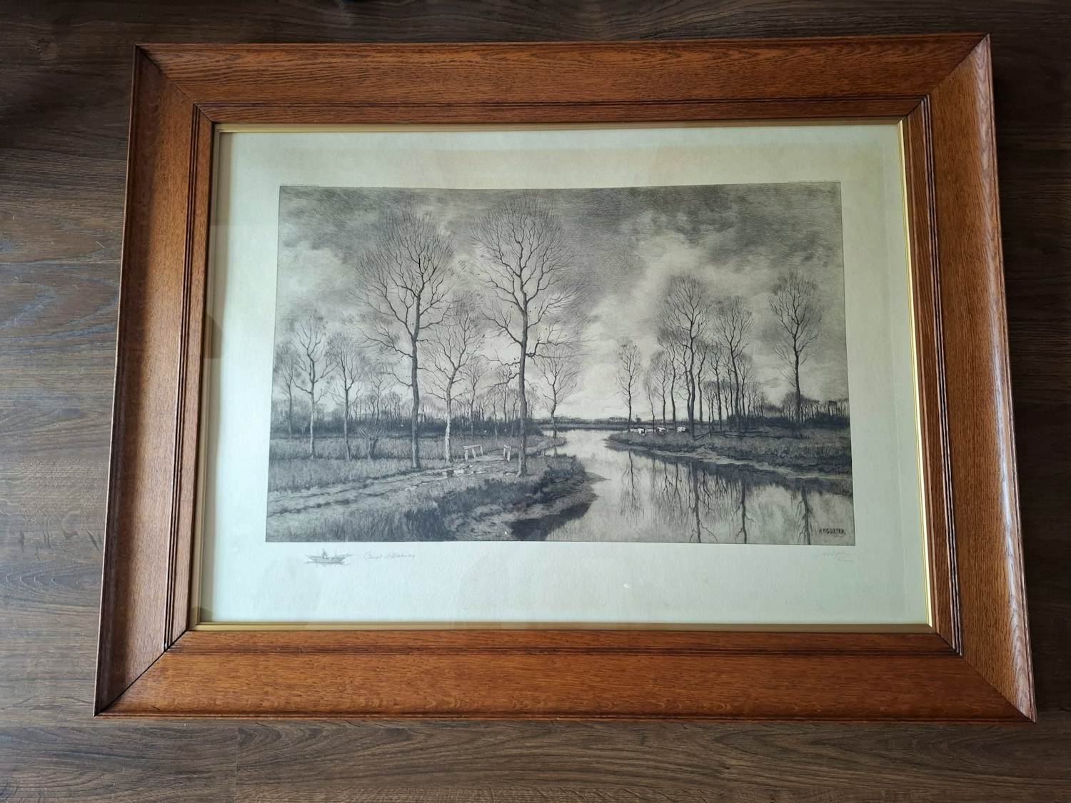 Arnold Marc Gorter - Ets in houten lijst kopen? Bied vanaf 30!