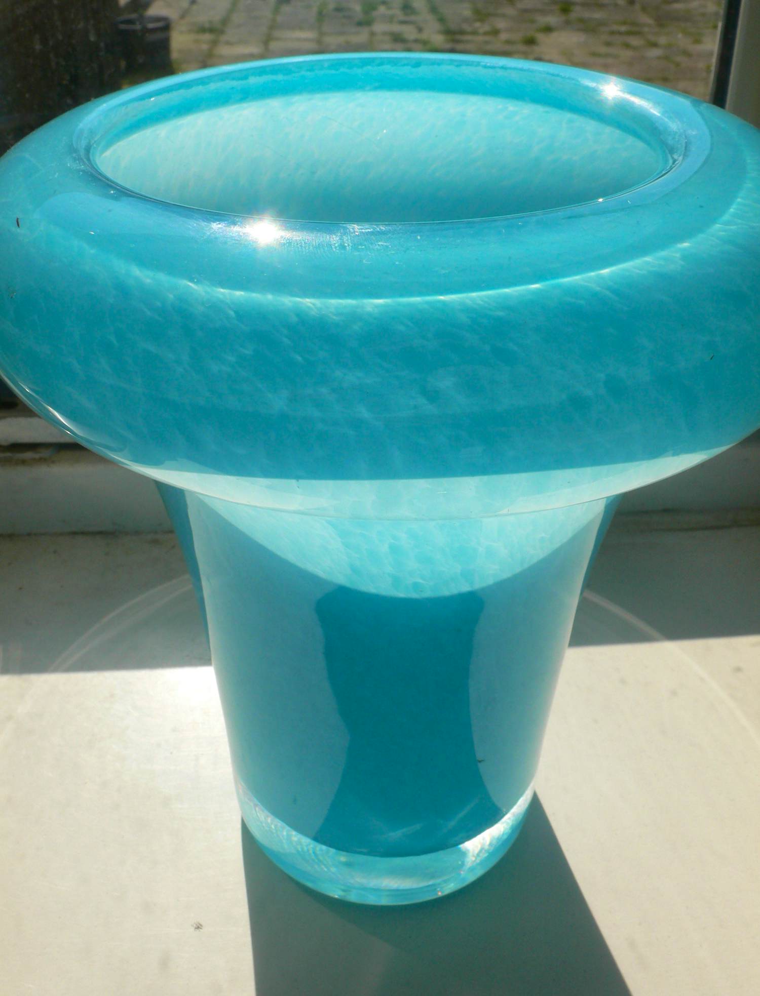 Murano Glas - Mushroom shaped Vase - Light blue in good condition kopen? Bied vanaf 35!