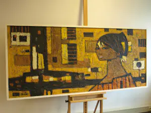 Ivan Sedlisky - Olieverf op board , Titel onbekend – ca. 1970 kopen? Bied vanaf 1000!