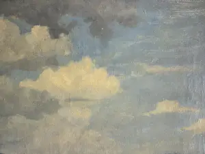 Onbekend - Landschap met bomenrij. Waterkant. kopen? Bied vanaf 100!