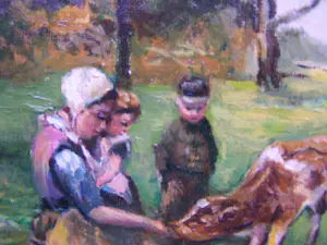 Onbekend - Moeder en kinderen met kalfje. kopen? Bied vanaf 10!